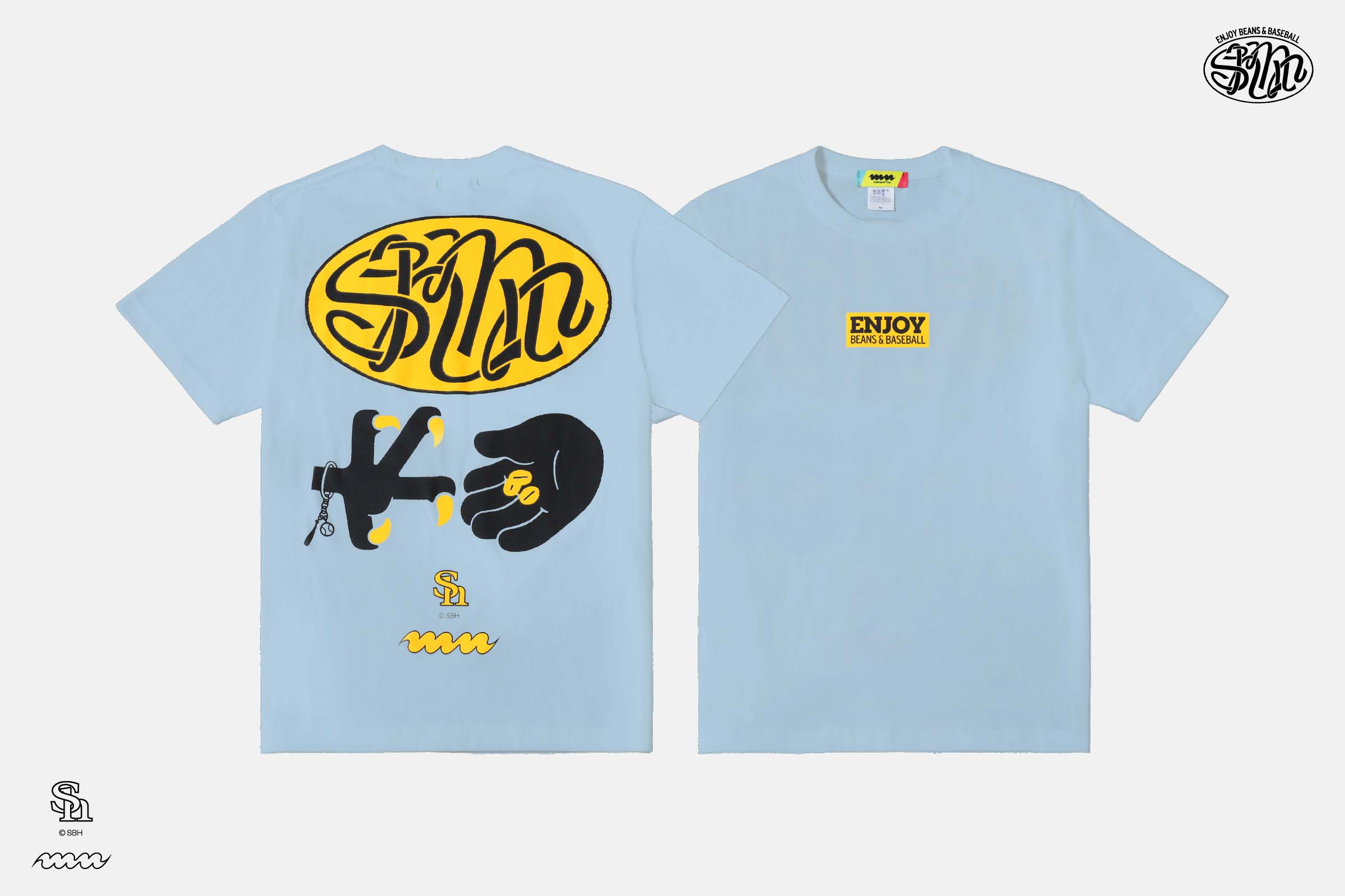 [ホークス/manucoffee] ENJOY B&B Tシャツ LIGHT BLUE（ヒキダシストア限定カラー）