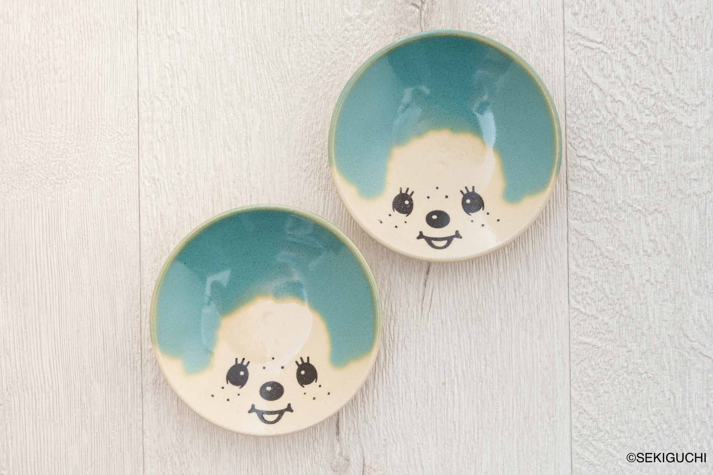 MASHICO 豆皿 モンチッチ ライトブルー(青磁釉)